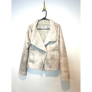 The Dylan Faux Fur Suede Jacket Grey Womans Size‎ S Luxury Unique Casual Quality